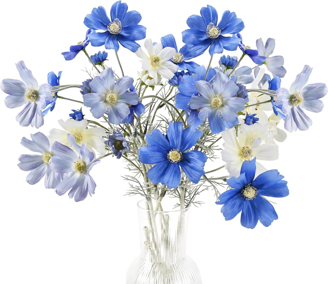 Colorful Cosmos & Coreopsis Silk Flowers - Set of 6 for Table Centerpieces